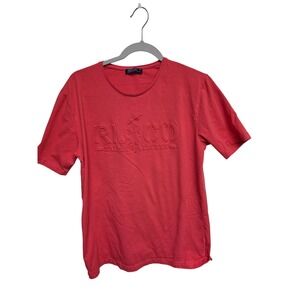 Polo Ralph Lauren XXL Coral Pink RL & Co. Embossed‎ T-Shirt Short Sleeve